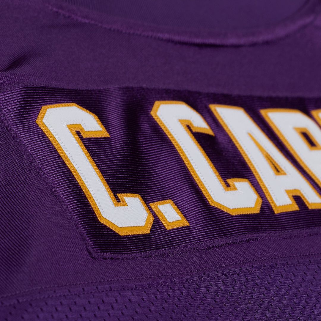 Men's Minnesota Vikings Cris Carter Mitchell & Ness Purple 2001 Authentic Throwback Jersey