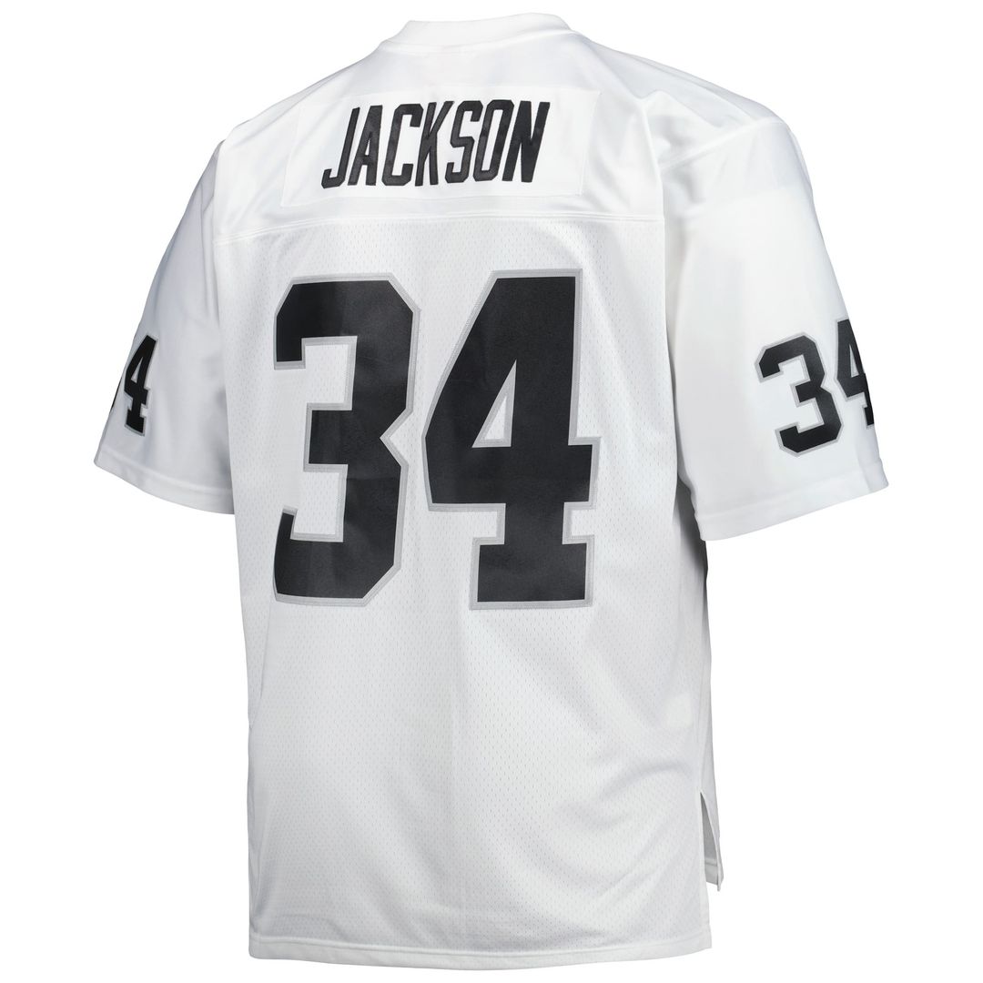 Men's Las Vegas Raiders Bo Jackson Mitchell & Ness Black Big & Tall 1988 Retired Player Replica Jersey