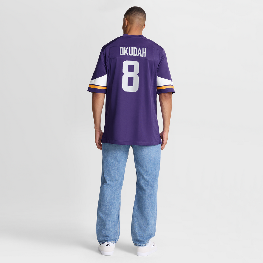 Men's Minnesota Vikings Jeff Okudah Nike  Purple Team Game Jersey
