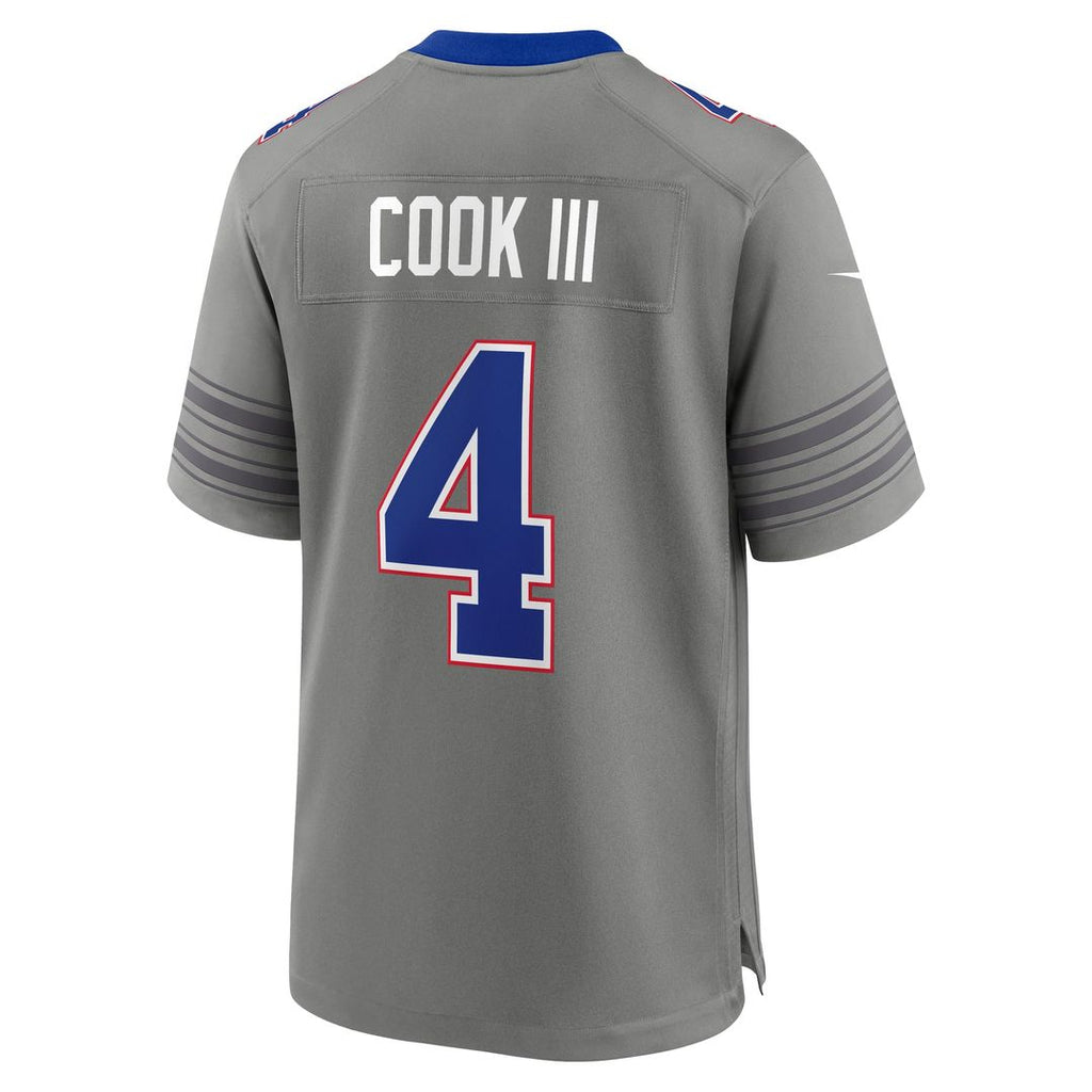 Men's Buffalo Bills James Cook III Nike Gray Nickel City Game Jersey