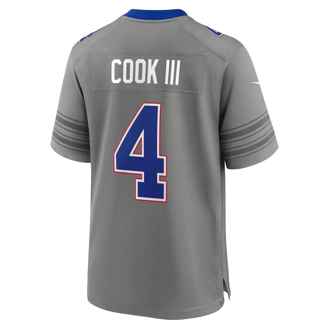 Men's Buffalo Bills James Cook III Nike Gray Nickel City Game Jersey