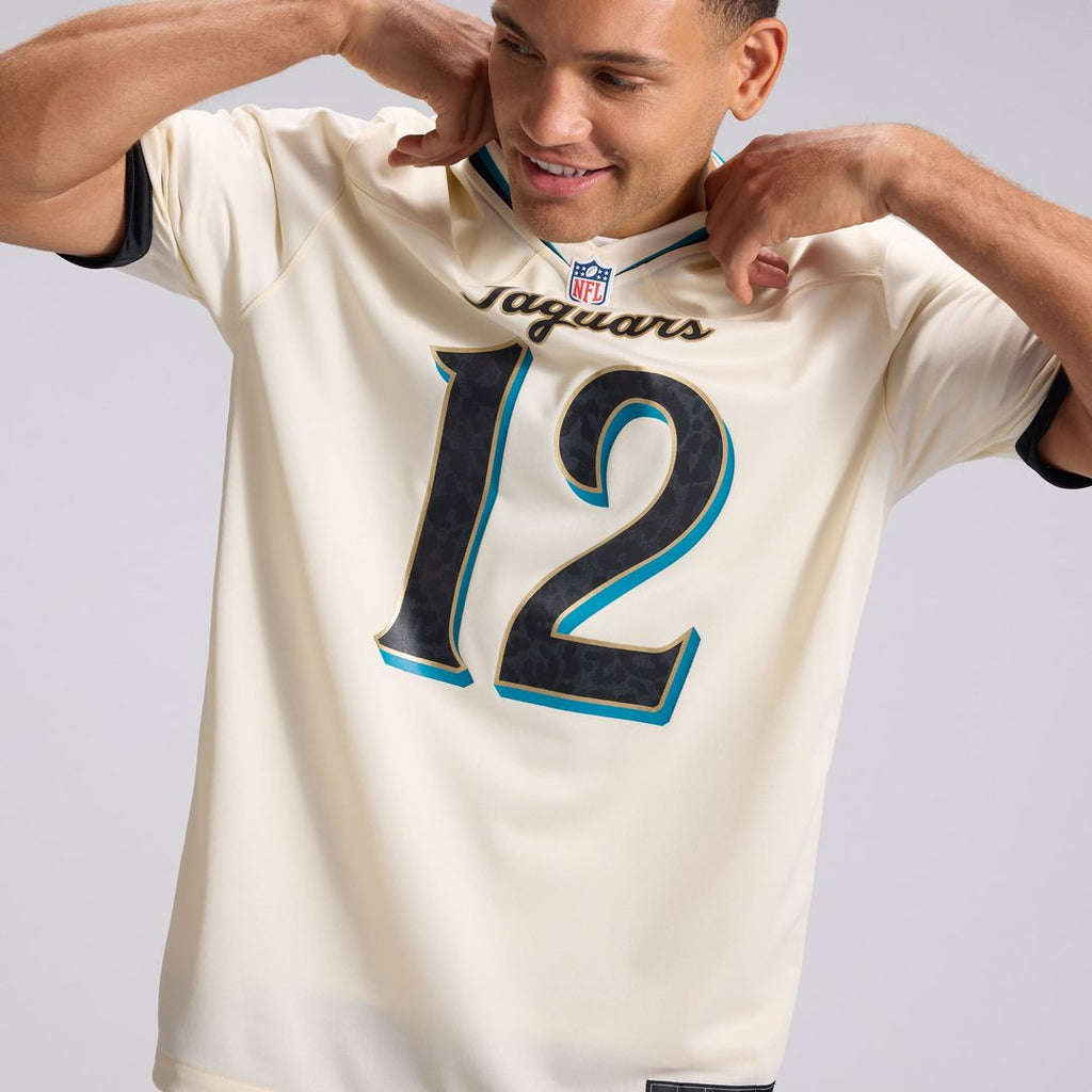 Men's Jacksonville Jaguars Travis Hunter Nike Natural 2026 Rivalries Collection Game Jersey