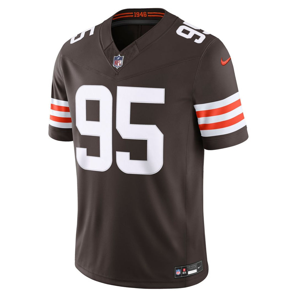 Men's Cleveland Browns Myles Garrett Nike Brown Team Vapor F.U.S.E. Stitched Limited Jersey