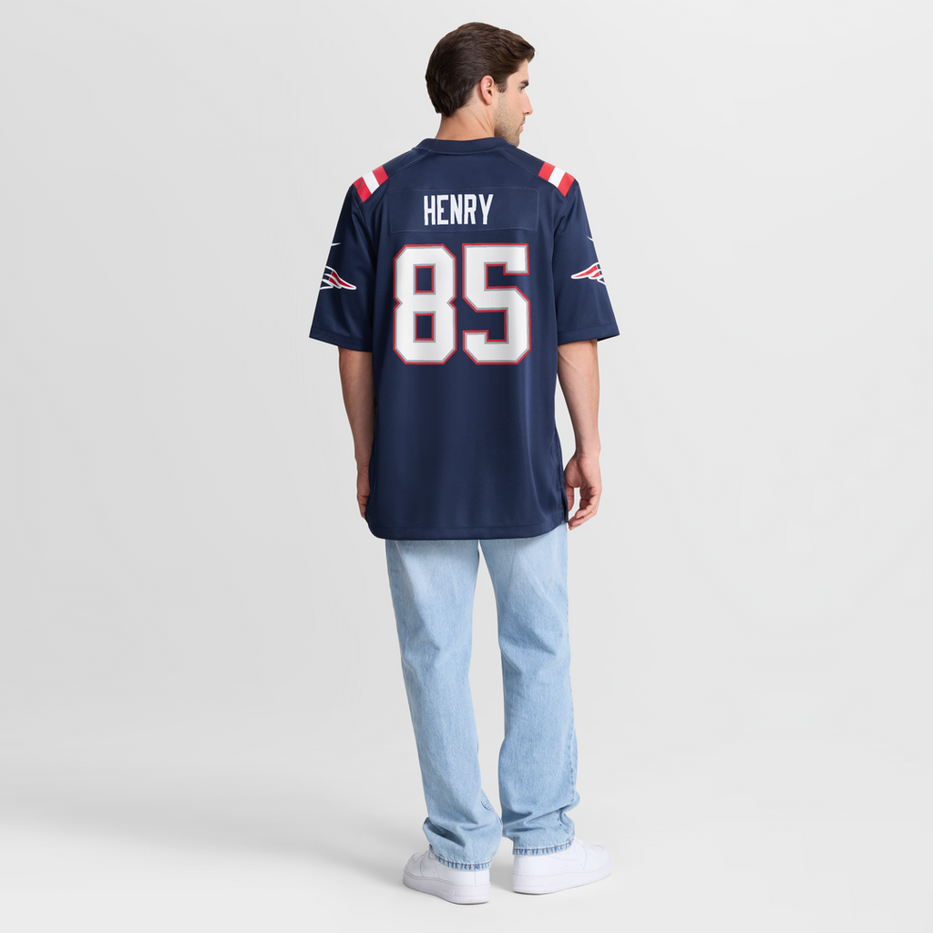 Men's New England Patriots Hunter Henry Nike  Navy Team  Game Jersey