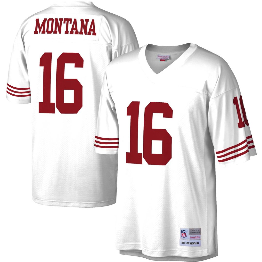Men's San Francisco 49ers Joe Montana Mitchell & Ness White 1990 Legacy Replica Jersey