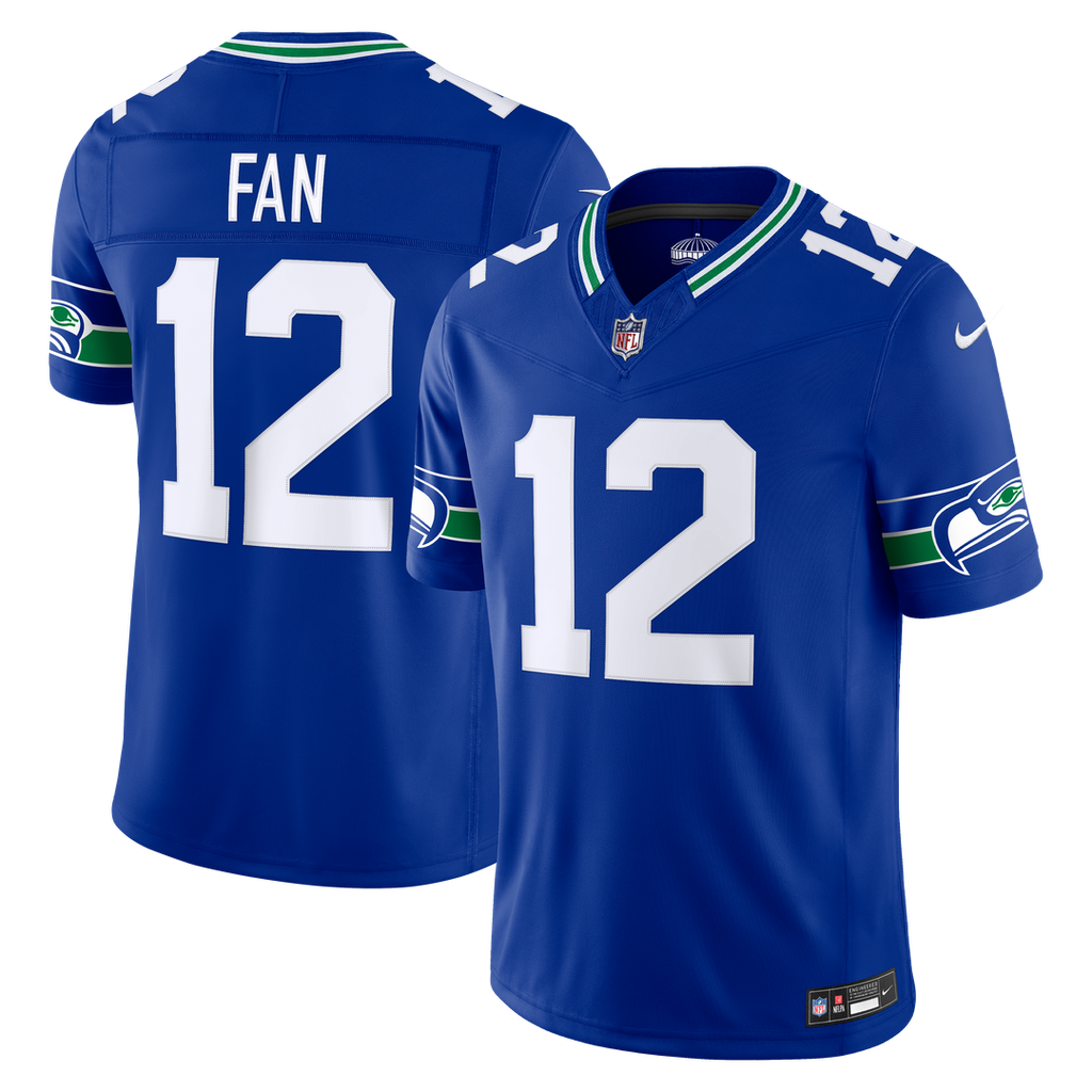 Men's Seattle Seahawks 12s Nike Royal Alternate Vapor F.U.S.E. Stitched Limited Jersey