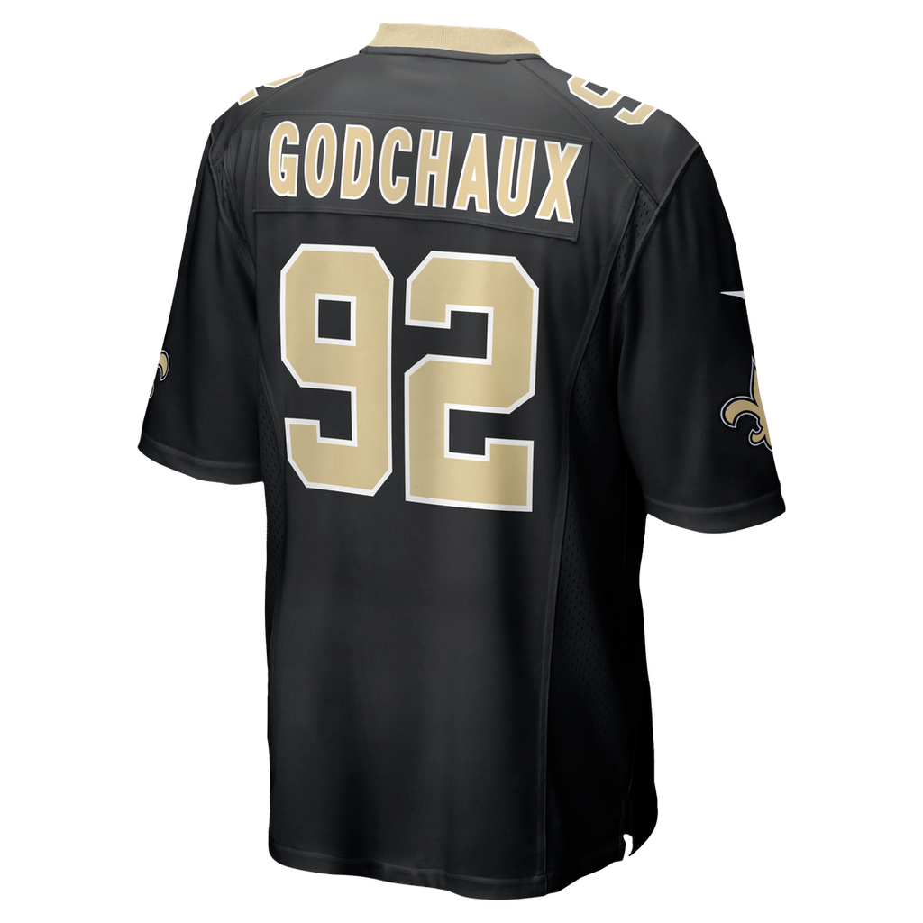 Men's New Orleans Saints Davon Godchaux Nike  Black Team Game Jersey
