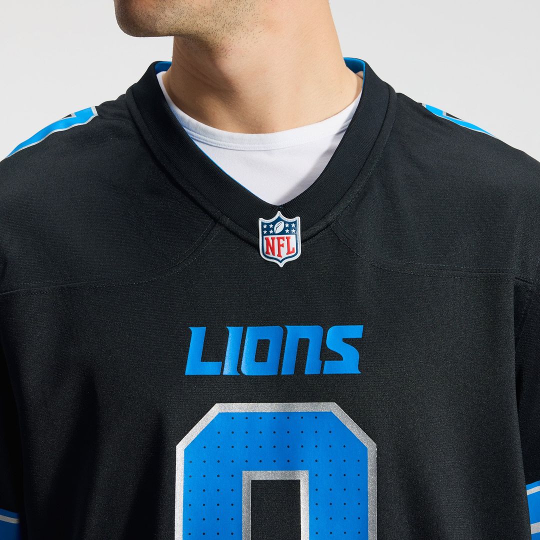 Men's Detroit Lions Jahmyr Gibbs Nike Black 2nd Alternate Game Player Jersey