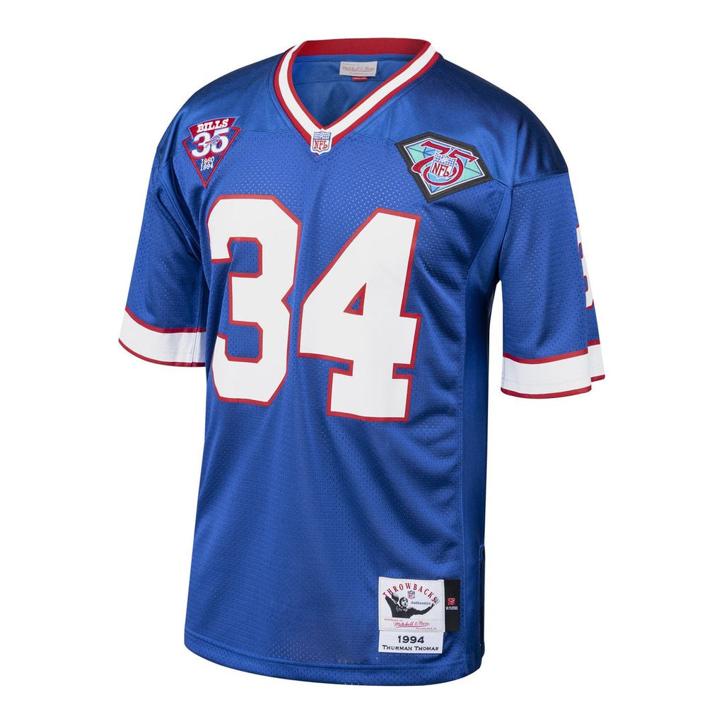 Men's Buffalo Bills 1985 Thurman Thomas Mitchell & Ness Royal Authentic Throwback Retired Player Jersey
