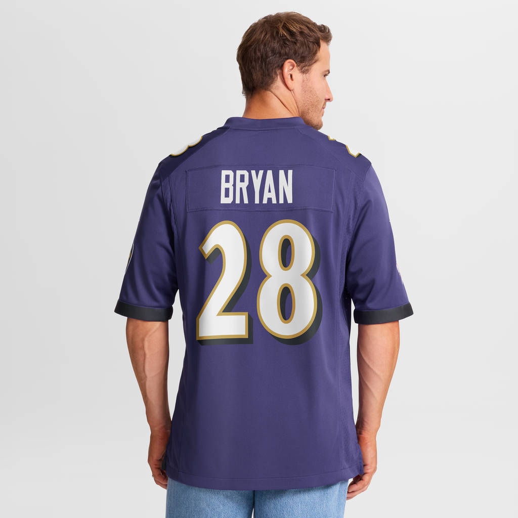 Men's Baltimore Ravens Taven Bryan Nike  Purple Team Game Jersey