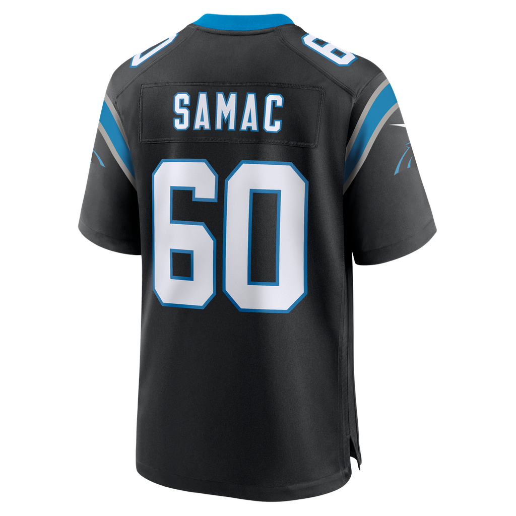 Men's Carolina Panthers Nick Samac Nike  Black Team Game Jersey