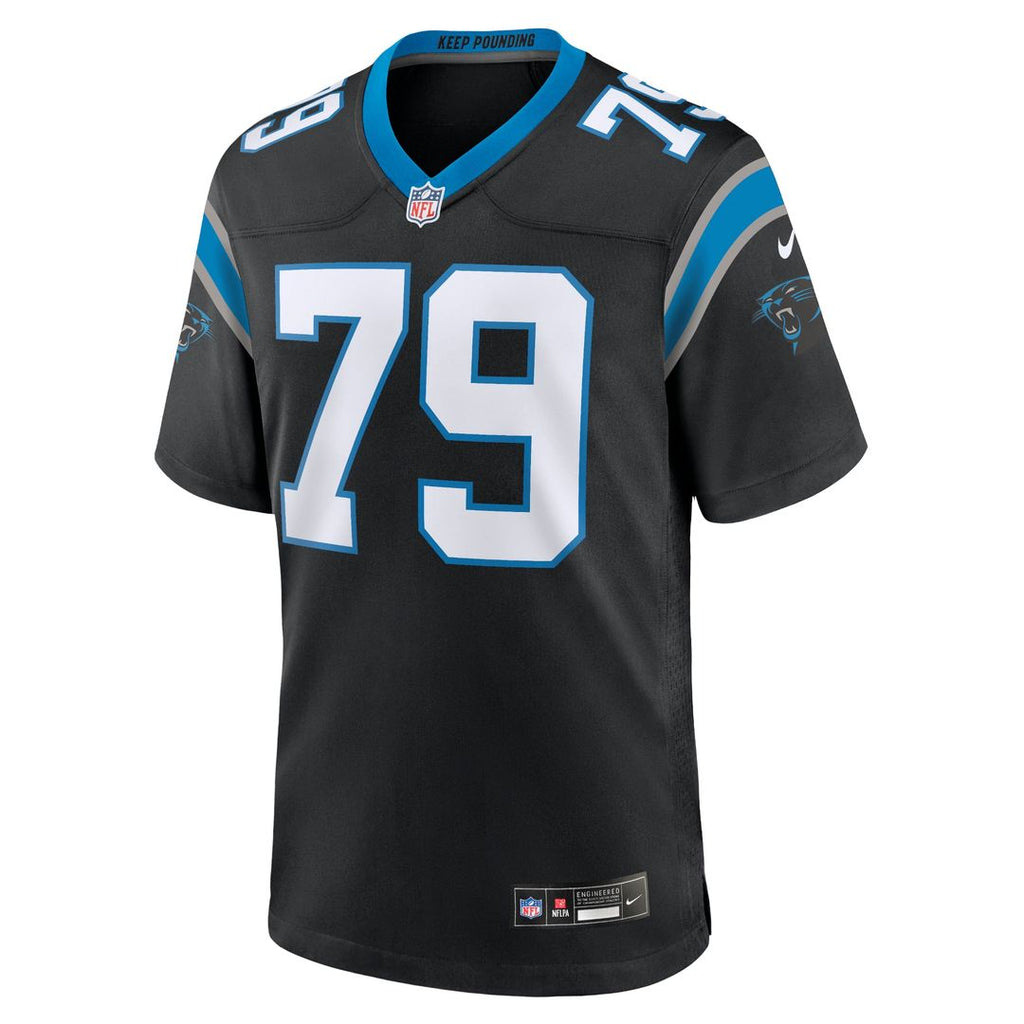 Men's Carolina Panthers Ikem Ekwonu Nike Black Game Jersey