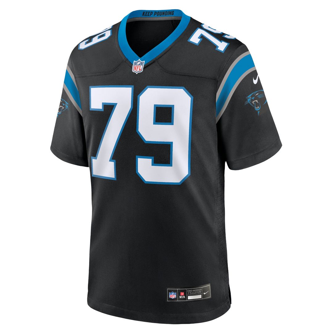 Men's Carolina Panthers Ikem Ekwonu Nike Black Game Jersey