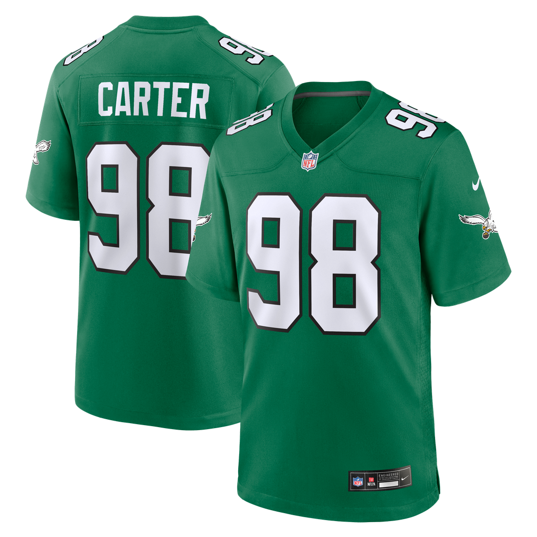 Men's Philadelphia Eagles Jalen Carter Nike White Game Jersey