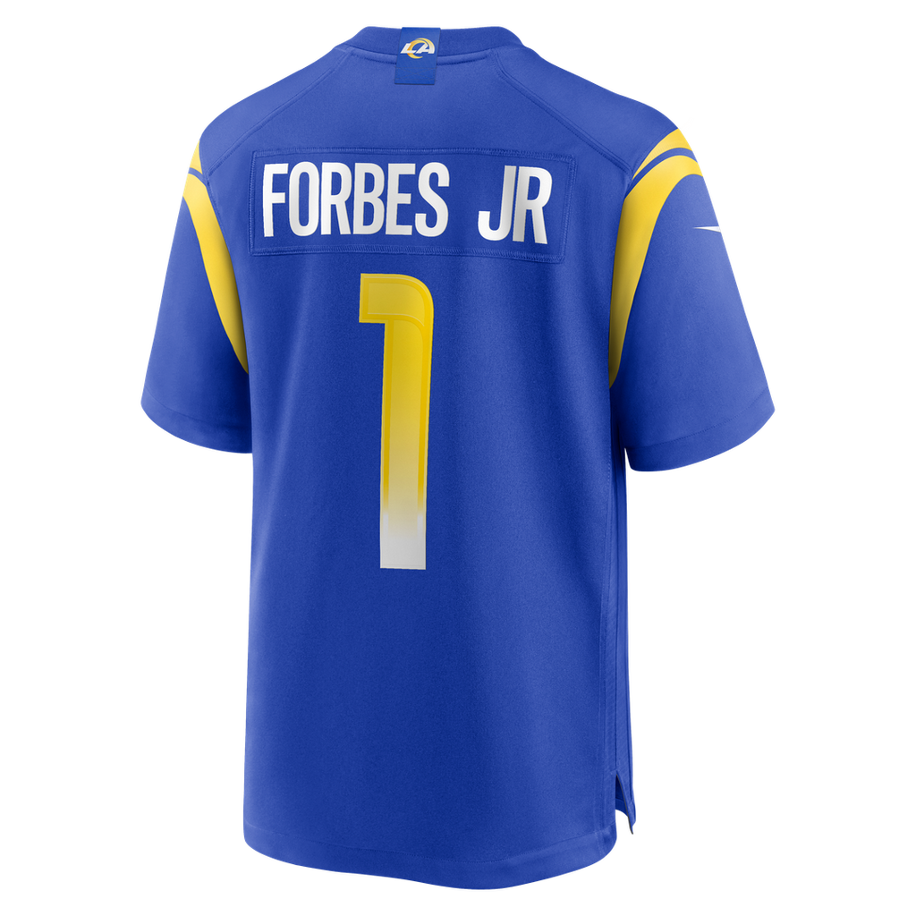 Men's Los Angeles Rams Emmanuel Forbes Jr. Nike  Royal Team Game Jersey