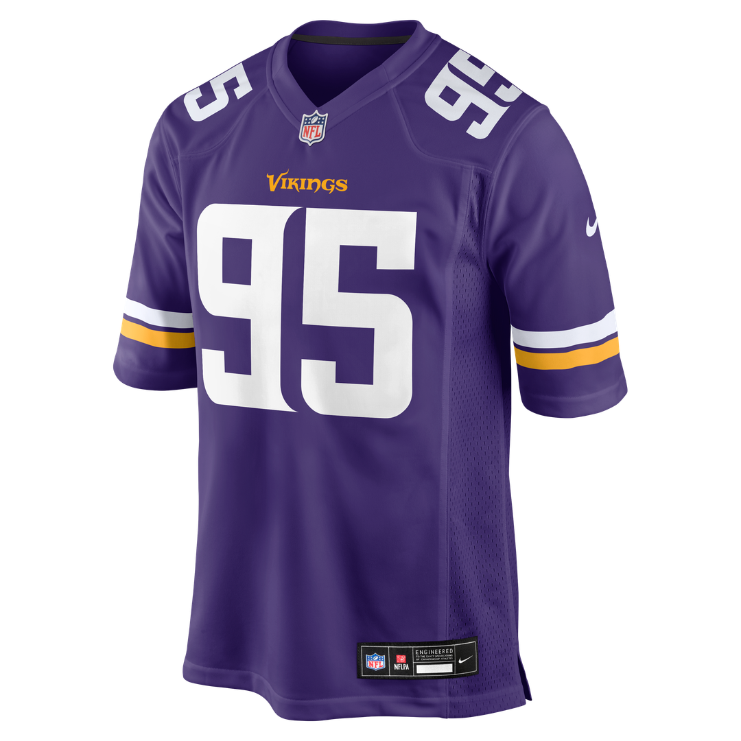Men's Minnesota Vikings Caleb Banks Nike Purple Team Game Jersey