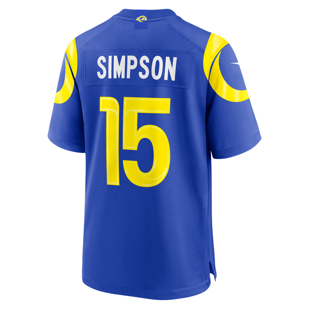 Men's Los Angeles Rams Ty Simpson Nike Royal Team Game Jersey