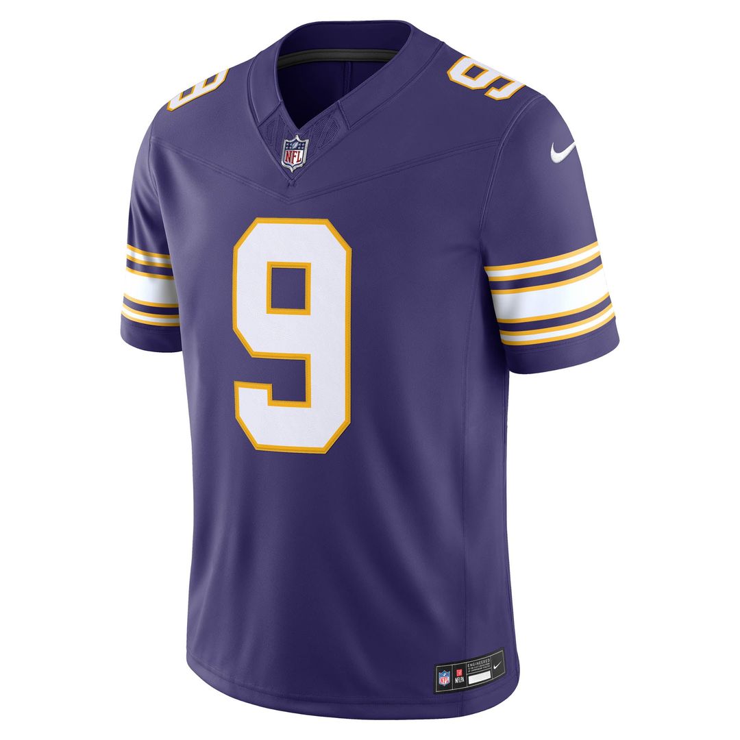 Men's Minnesota Vikings J.J. McCarthy Nike Purple Alternate Classic Vapor F.U.S.E. Stitched Limited Jersey