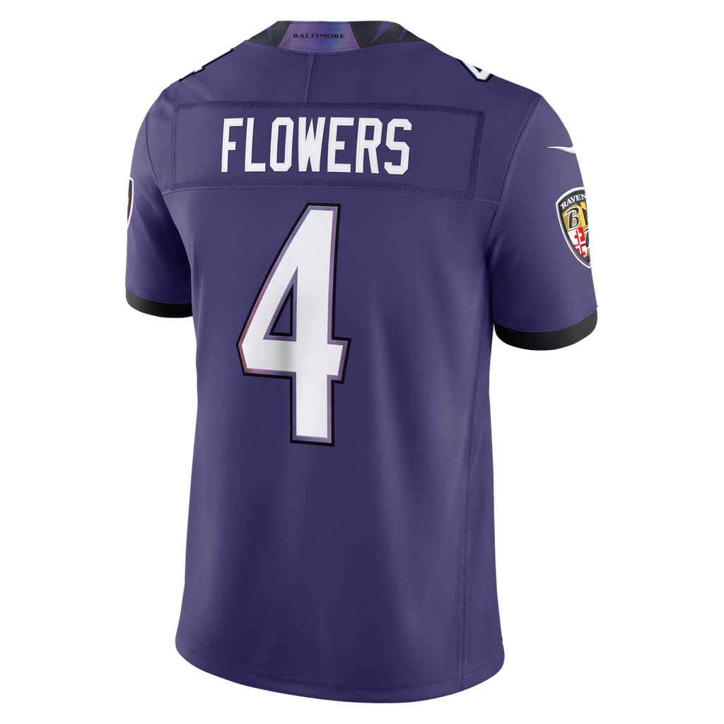 Men's Baltimore Ravens Zay Flowers Nike Purple Team Vapor F.U.S.E. Stitched Limited Jersey