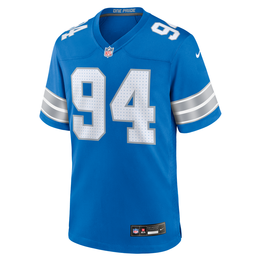 Men's Detroit Lions Mekhi Wingo Nike  Blue Team Game Jersey