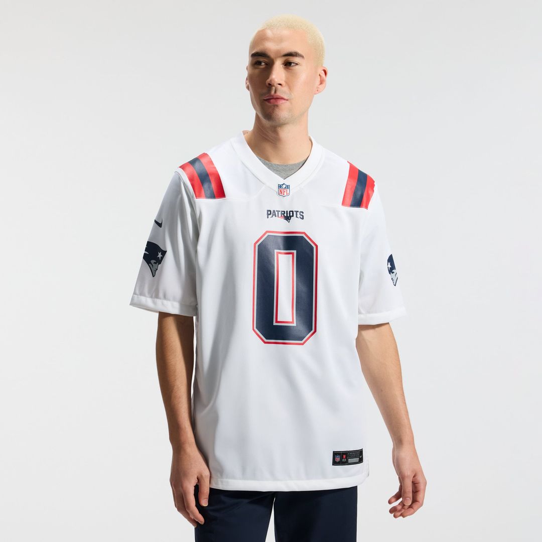 Men's New England Patriots Christian Gonzalez Nike  Navy Team Game Jersey