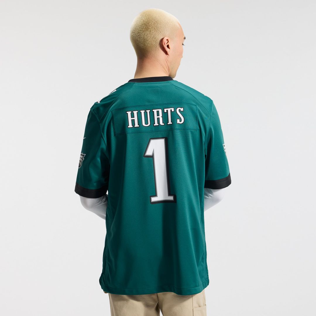 Men's Philadelphia Eagles Jalen Hurts Nike  Midnight Green Team Game Jersey
