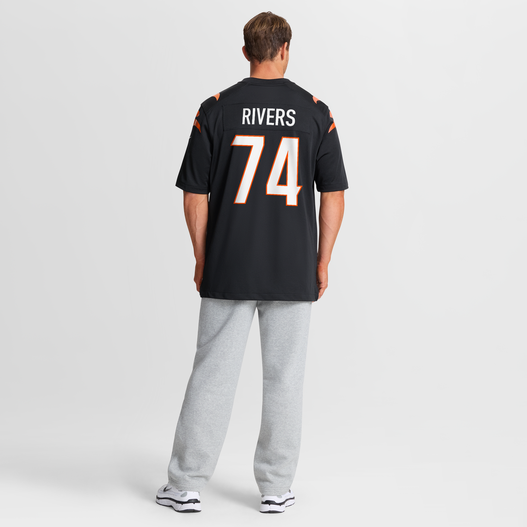 Men's Cincinnati Bengals Jalen Rivers Nike  Black Team Game Jersey