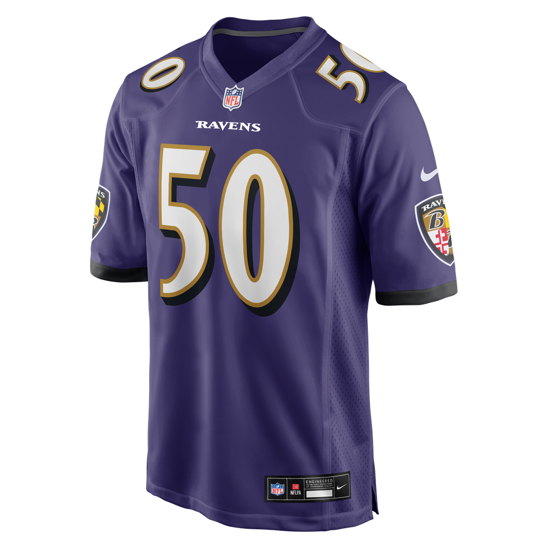 Men's Baltimore Ravens Adisa Isaac Nike  Purple Team Game Jersey