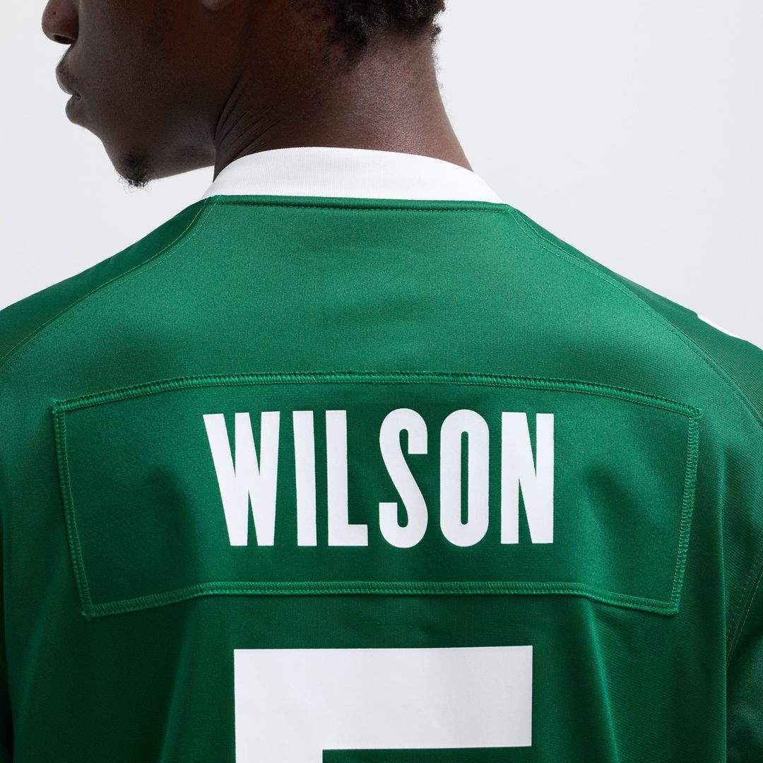 Men's New York Jets Garrett Wilson Nike Legacy White Game Jersey