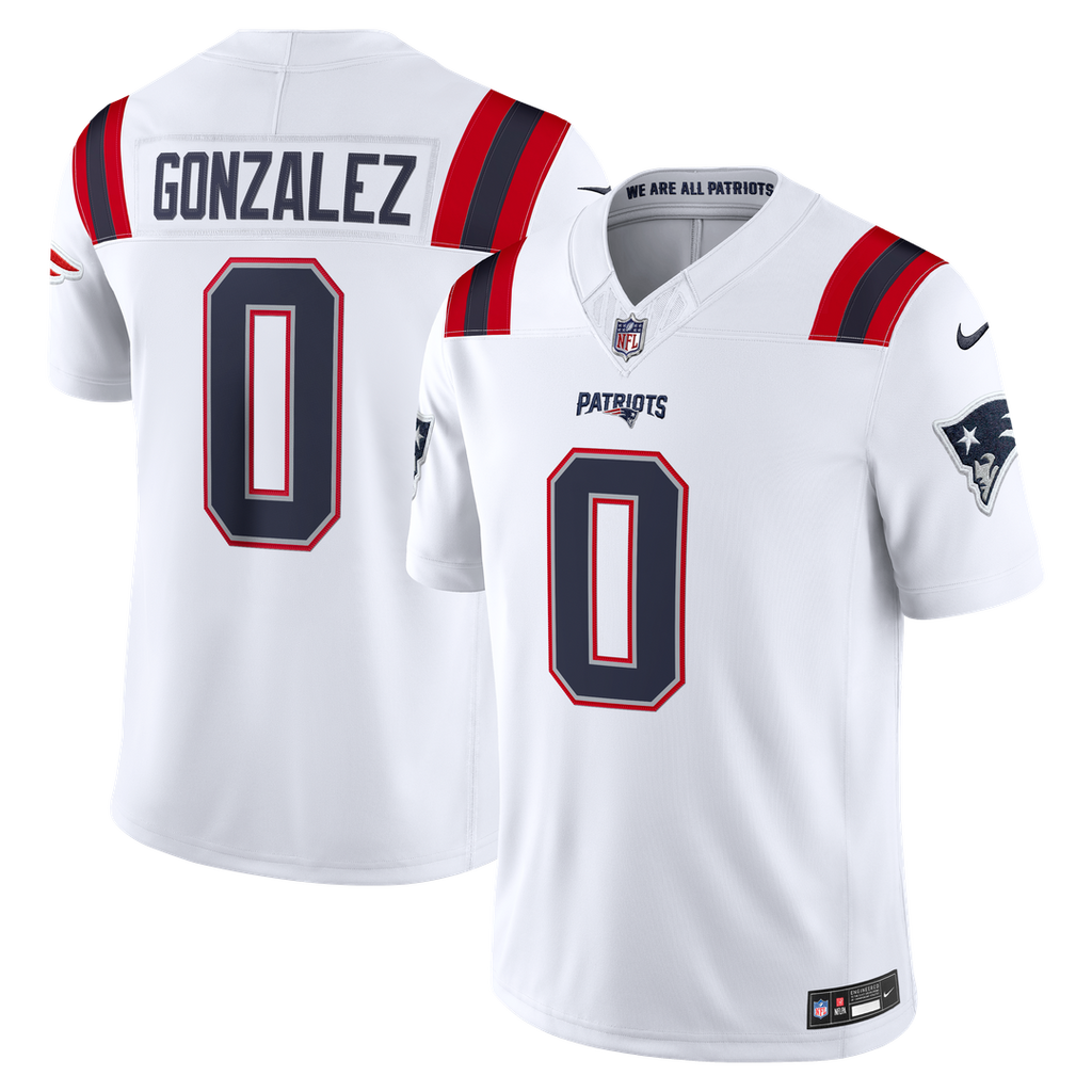 Men's New England Patriots Christian Gonzalez Nike Navy Team Vapor F.U.S.E. Stitched Limited Jersey