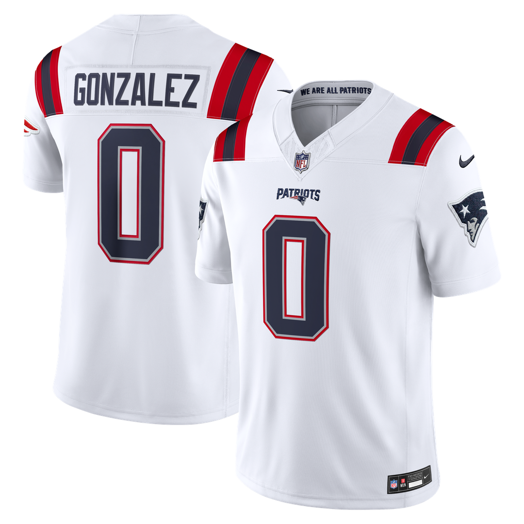 Men's New England Patriots Christian Gonzalez Nike Navy Team Vapor F.U.S.E. Stitched Limited Jersey