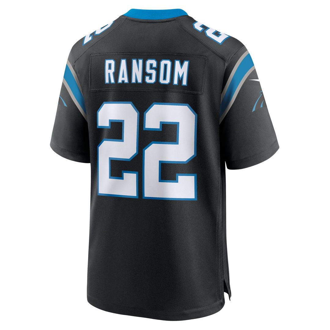 Men's Carolina Panthers Lathan Ransom Nike  Black Team Game Jersey