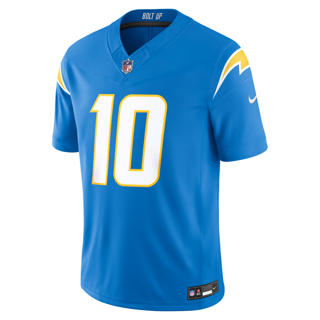Men's Los Angeles Chargers Justin Herbert Nike Navy Alternate Super Chargers Vapor F.U.S.E. Stitched Limited Jersey