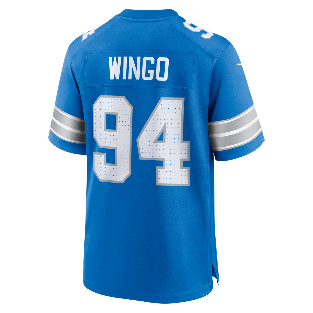 Men's Detroit Lions Mekhi Wingo Nike  Blue Team Game Jersey