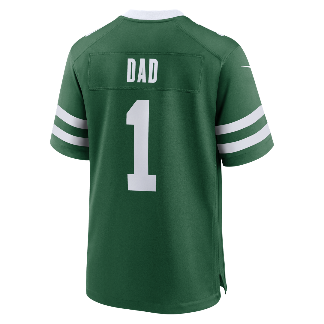 Men's New York Jets  Nike Legacy Green #1 Dad Game Jersey