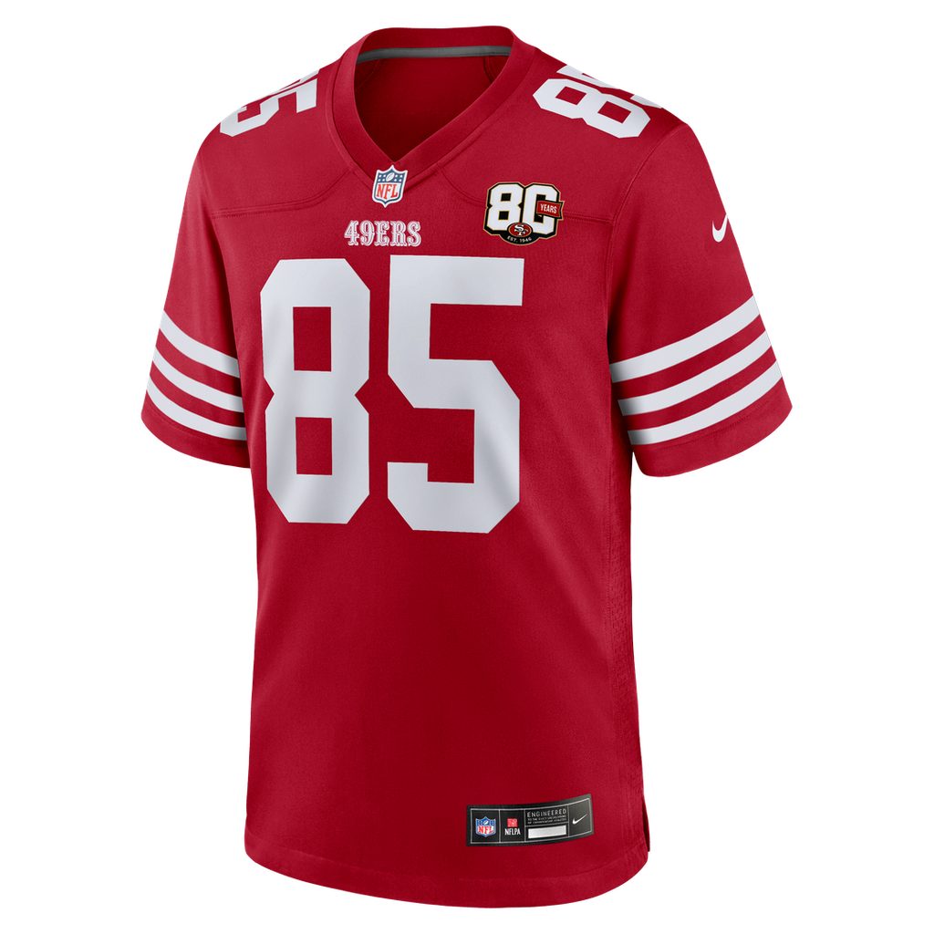 Men's San Francisco 49ers George Kittle Nike White 80th Anniversary Game Jersey