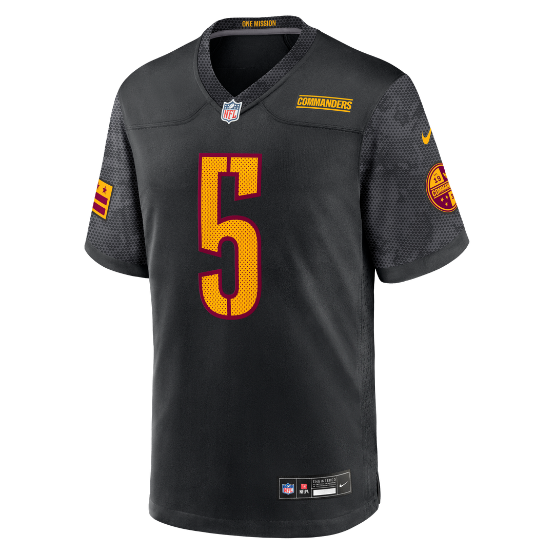 Men's Washington Commanders Jayden Daniels Nike Black Alternate Game Player Jersey