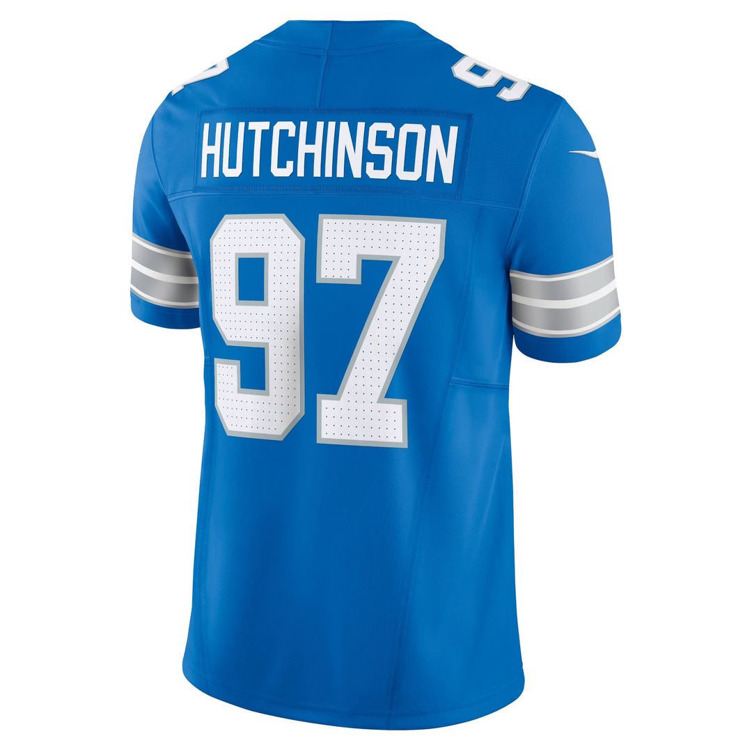 Men's Detroit Lions Aidan Hutchinson Nike Blue Team Vapor F.U.S.E. Limited Jersey