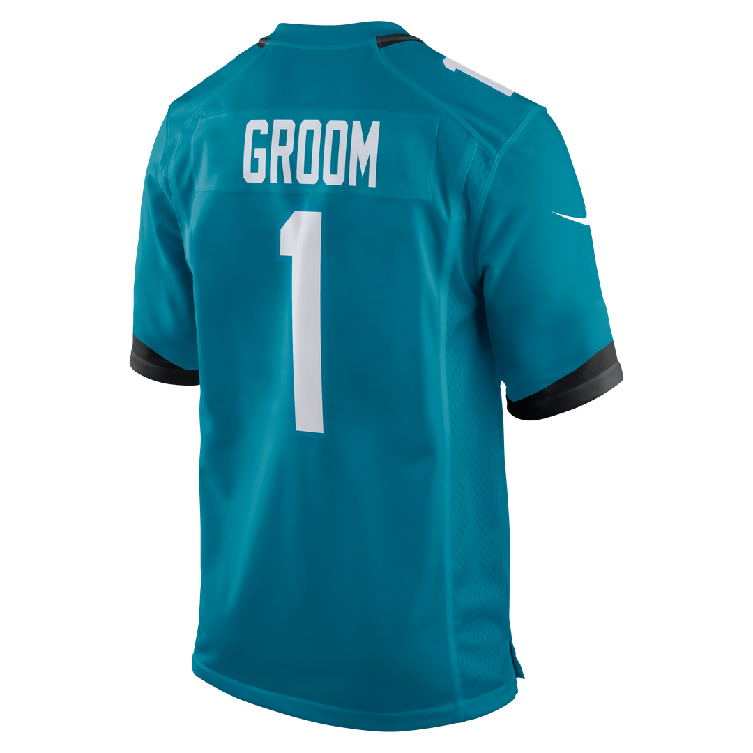 Men's Jacksonville Jaguars Number 1 Groom Nike Teal Game Jersey