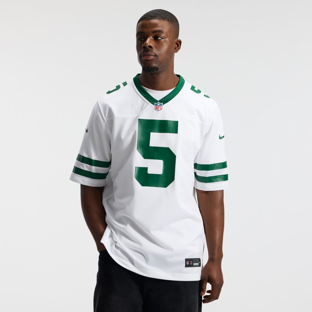 Men's New York Jets Garrett Wilson Nike Legacy White Game Jersey