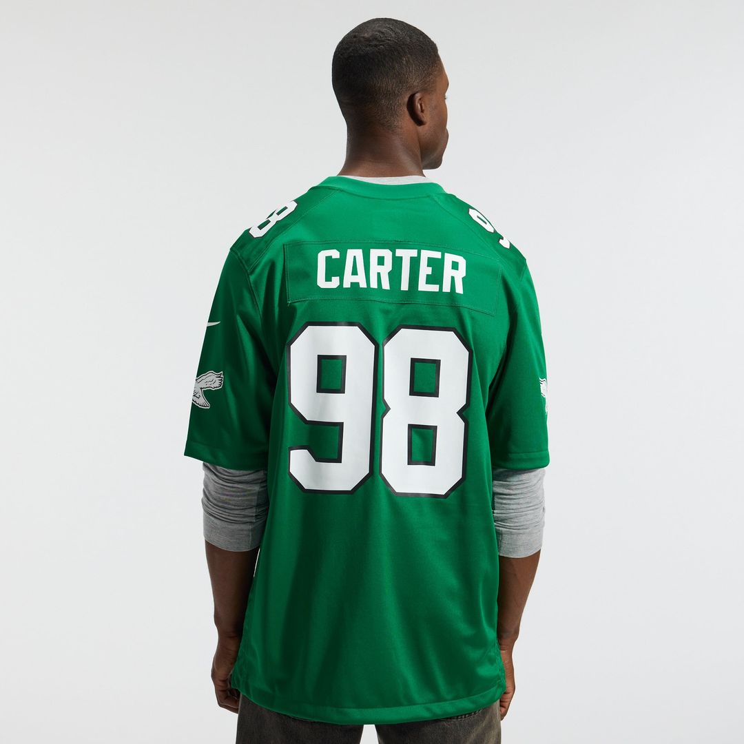 Men's Philadelphia Eagles Jalen Carter Nike  Midnight Green Team Game Jersey