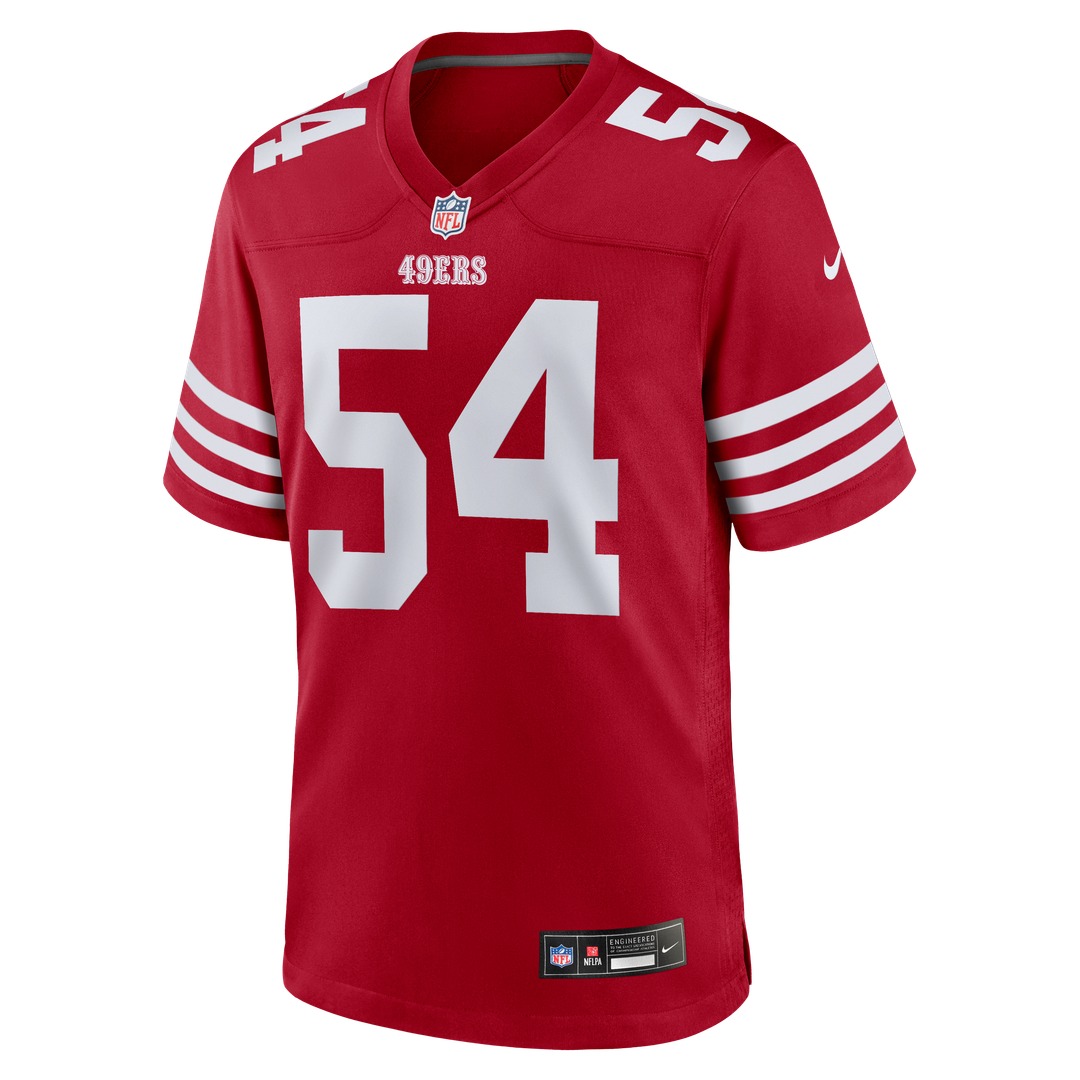Men's San Francisco 49ers Fred Warner Nike Scarlet Player Game Jersey