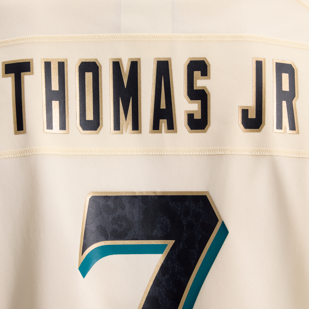 Men's Jacksonville Jaguars Brian Thomas Jr. Nike Natural 2026 Rivalries Collection Game Jersey