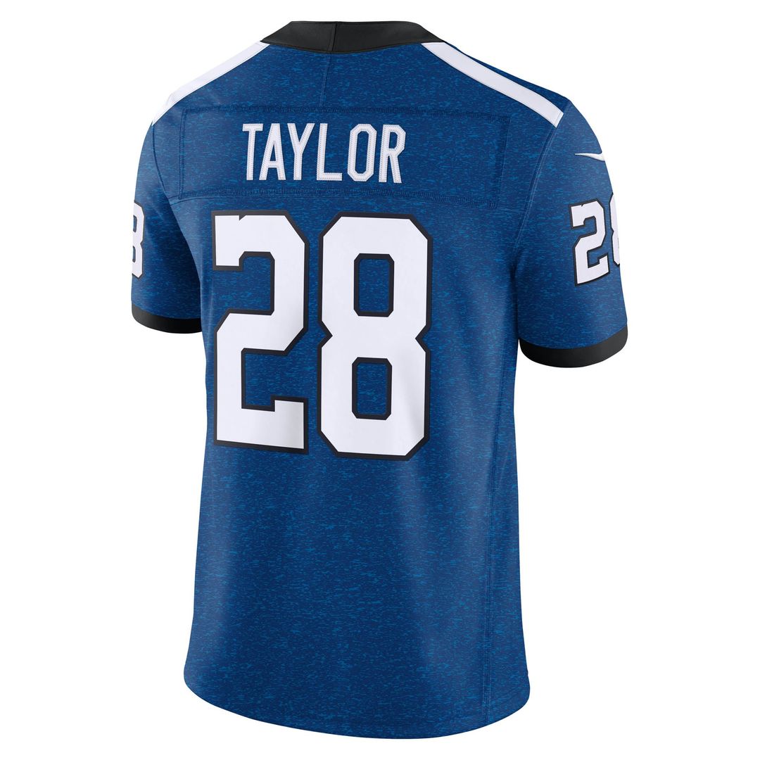 Men's Indianapolis Colts Jonathan Taylor Nike Royal Alternate Indiana Nights Vapor F.U.S.E. Stitched Limited Jersey