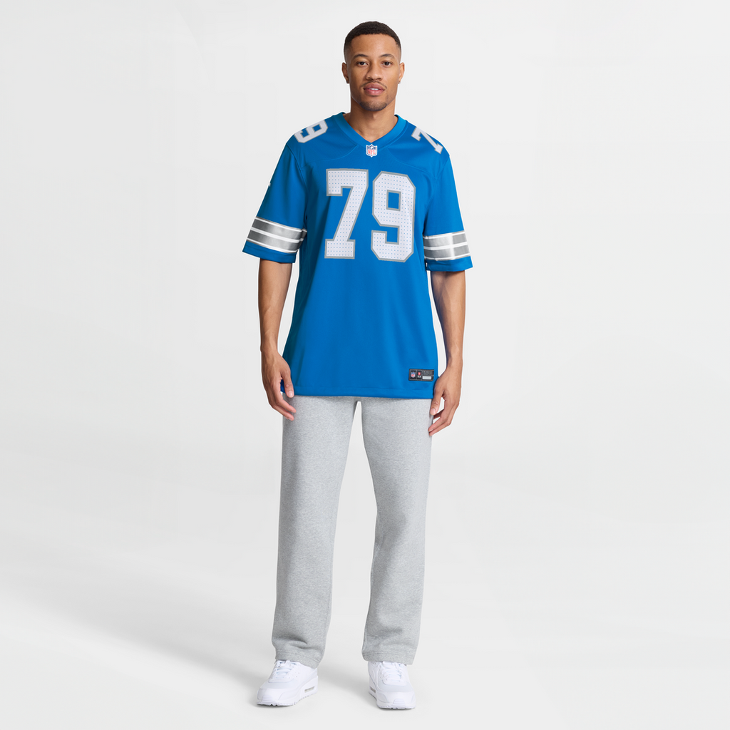 Men's Detroit Lions Larry Borom Nike  Blue Team Game Jersey