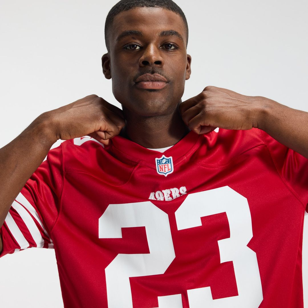 Men's San Francisco 49ers Christian McCaffrey Nike White Game Player Jersey
