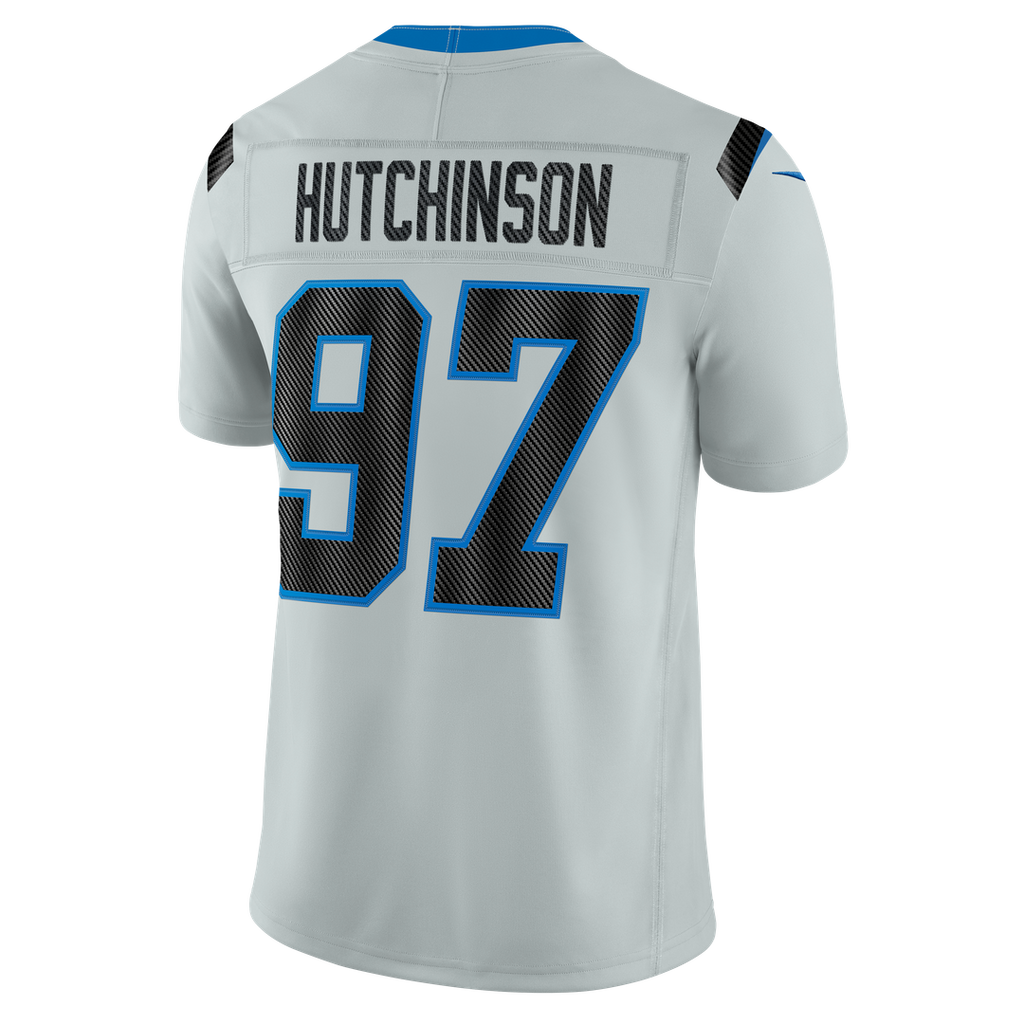 Men's Detroit Lions Aidan Hutchinson Nike Silver 2026 Rivalries Collection Stitched Limited Jersey