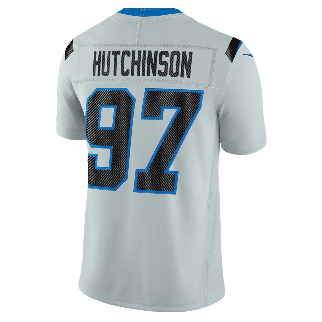 Men's Detroit Lions Aidan Hutchinson Nike Silver 2026 Rivalries Collection Stitched Limited Jersey