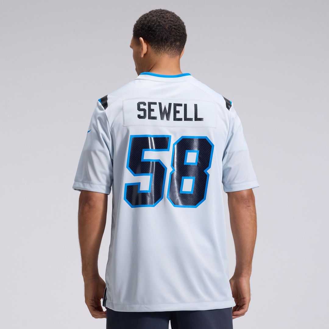 Men's Detroit Lions Penei Sewell Nike Silver 2026 Rivalries Collection Game Jersey