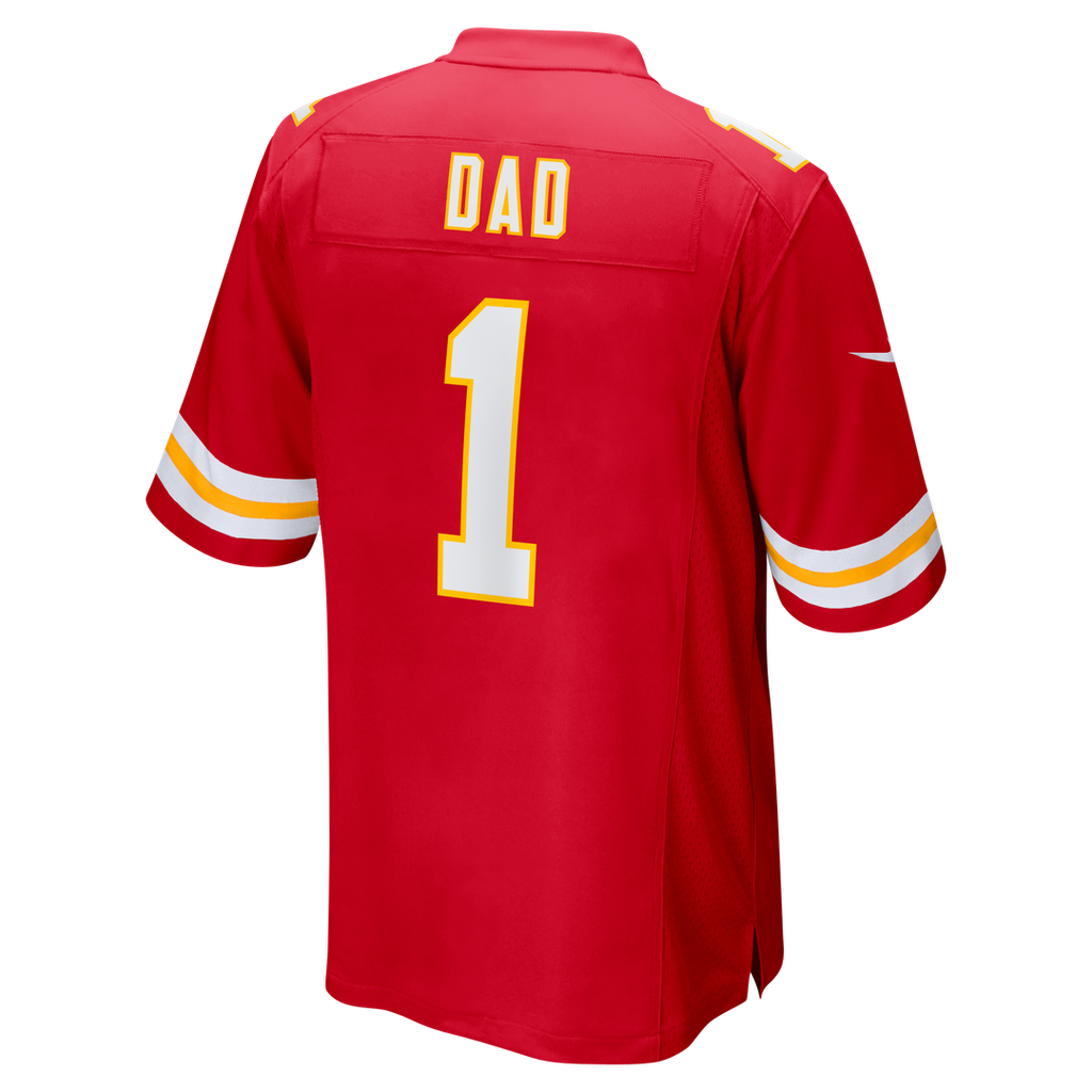 Men's Kansas City Chiefs Number 1 Dad Nike Red Game Jersey